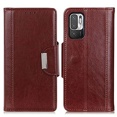 Coque Portefeuille Livre Cuir Etui Clapet M01L pour Xiaomi POCO M3 Pro 5G Marron