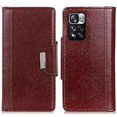 Coque Portefeuille Livre Cuir Etui Clapet M01L pour Xiaomi Poco X4 NFC Marron