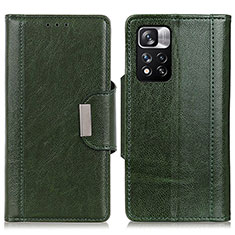 Coque Portefeuille Livre Cuir Etui Clapet M01L pour Xiaomi Poco X4 NFC Vert