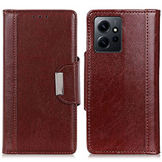 Coque Portefeuille Livre Cuir Etui Clapet M01L pour Xiaomi Redmi Note 12 4G Marron