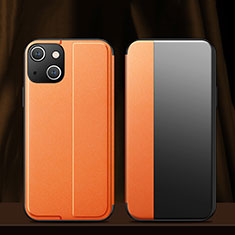 Coque Portefeuille Livre Cuir Etui Clapet M02 pour Apple iPhone 14 Orange