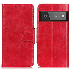 Coque Portefeuille Livre Cuir Etui Clapet M02L pour Google Pixel 6 Pro 5G Rouge