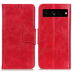 Coque Portefeuille Livre Cuir Etui Clapet M02L pour Google Pixel 7 Pro 5G Rouge