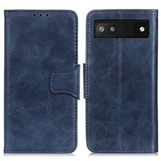 Coque Portefeuille Livre Cuir Etui Clapet M02L pour Google Pixel 7a 5G Bleu