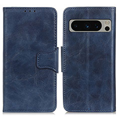 Coque Portefeuille Livre Cuir Etui Clapet M02L pour Google Pixel 8 Pro 5G Bleu