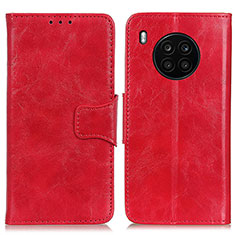 Coque Portefeuille Livre Cuir Etui Clapet M02L pour Huawei Honor 50 Lite Rouge