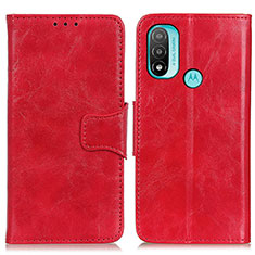 Coque Portefeuille Livre Cuir Etui Clapet M02L pour Motorola Moto E20 Rouge