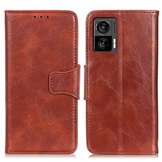 Coque Portefeuille Livre Cuir Etui Clapet M02L pour Motorola Moto Edge 30 Lite 5G Marron