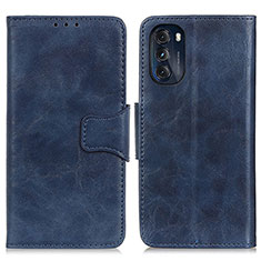 Coque Portefeuille Livre Cuir Etui Clapet M02L pour Motorola Moto G 5G (2022) Bleu