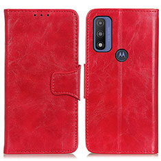 Coque Portefeuille Livre Cuir Etui Clapet M02L pour Motorola Moto G Pure Rouge