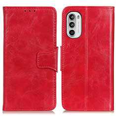 Coque Portefeuille Livre Cuir Etui Clapet M02L pour Motorola MOTO G52 Rouge