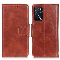 Coque Portefeuille Livre Cuir Etui Clapet M02L pour Oppo A54s Marron