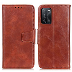 Coque Portefeuille Livre Cuir Etui Clapet M02L pour Oppo A55 5G Marron