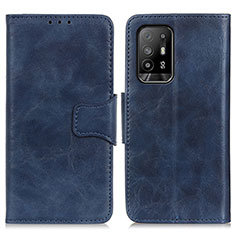 Coque Portefeuille Livre Cuir Etui Clapet M02L pour Oppo F19 Pro+ Plus 5G Bleu