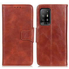 Coque Portefeuille Livre Cuir Etui Clapet M02L pour Oppo F19 Pro+ Plus 5G Marron