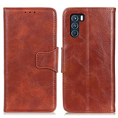 Coque Portefeuille Livre Cuir Etui Clapet M02L pour Oppo K9 Pro 5G Marron