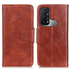 Coque Portefeuille Livre Cuir Etui Clapet M02L pour Oppo Reno5 A Marron