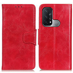 Coque Portefeuille Livre Cuir Etui Clapet M02L pour Oppo Reno5 A Rouge