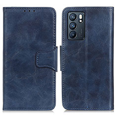 Coque Portefeuille Livre Cuir Etui Clapet M02L pour Oppo Reno6 5G Bleu