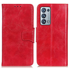 Coque Portefeuille Livre Cuir Etui Clapet M02L pour Oppo Reno6 Pro+ Plus 5G Rouge