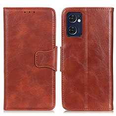 Coque Portefeuille Livre Cuir Etui Clapet M02L pour Oppo Reno7 5G Marron