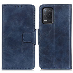 Coque Portefeuille Livre Cuir Etui Clapet M02L pour Realme 9 5G India Bleu