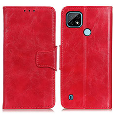 Coque Portefeuille Livre Cuir Etui Clapet M02L pour Realme C21 Rouge