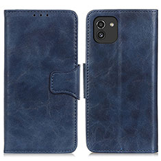 Coque Portefeuille Livre Cuir Etui Clapet M02L pour Samsung Galaxy A03 Bleu