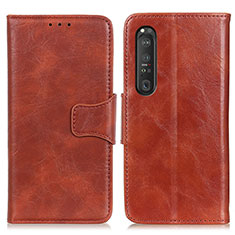 Coque Portefeuille Livre Cuir Etui Clapet M02L pour Sony Xperia 1 III Marron