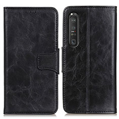 Coque Portefeuille Livre Cuir Etui Clapet M02L pour Sony Xperia 1 III Noir