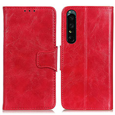 Coque Portefeuille Livre Cuir Etui Clapet M02L pour Sony Xperia 1 IV SO-51C Rouge