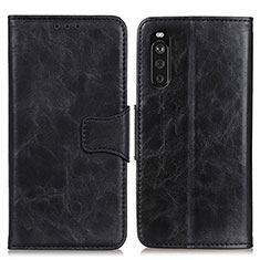 Coque Portefeuille Livre Cuir Etui Clapet M02L pour Sony Xperia 10 III Lite Noir