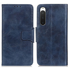 Coque Portefeuille Livre Cuir Etui Clapet M02L pour Sony Xperia 10 IV SO-52C Bleu