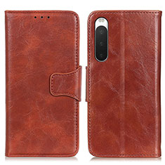 Coque Portefeuille Livre Cuir Etui Clapet M02L pour Sony Xperia 10 IV SO-52C Marron