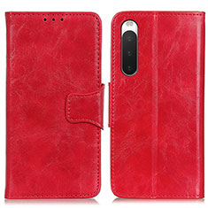 Coque Portefeuille Livre Cuir Etui Clapet M02L pour Sony Xperia 10 IV SOG07 Rouge