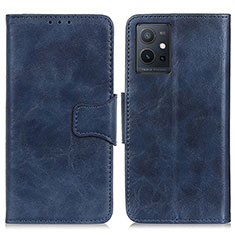 Coque Portefeuille Livre Cuir Etui Clapet M02L pour Vivo iQOO Z6 5G Bleu