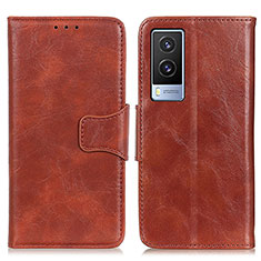 Coque Portefeuille Livre Cuir Etui Clapet M02L pour Vivo V21e 5G Marron