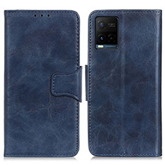 Coque Portefeuille Livre Cuir Etui Clapet M02L pour Vivo Y21a Bleu