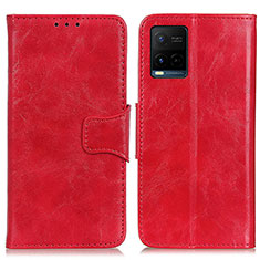 Coque Portefeuille Livre Cuir Etui Clapet M02L pour Vivo Y21a Rouge