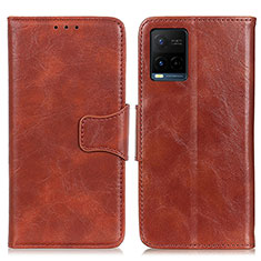 Coque Portefeuille Livre Cuir Etui Clapet M02L pour Vivo Y21e Marron