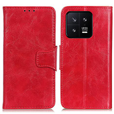 Coque Portefeuille Livre Cuir Etui Clapet M02L pour Xiaomi Mi 13 Pro 5G Rouge