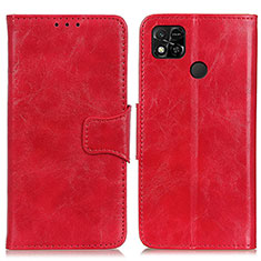 Coque Portefeuille Livre Cuir Etui Clapet M02L pour Xiaomi POCO C3 Rouge