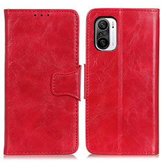 Coque Portefeuille Livre Cuir Etui Clapet M02L pour Xiaomi Poco F3 5G Rouge