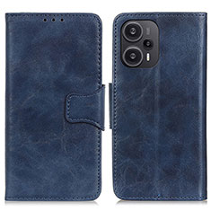 Coque Portefeuille Livre Cuir Etui Clapet M02L pour Xiaomi Poco F5 5G Bleu