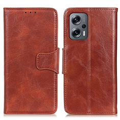 Coque Portefeuille Livre Cuir Etui Clapet M02L pour Xiaomi Poco X4 GT 5G Marron