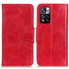 Coque Portefeuille Livre Cuir Etui Clapet M02L pour Xiaomi Poco X4 NFC Rouge