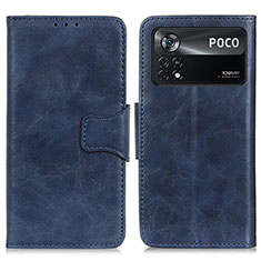 Coque Portefeuille Livre Cuir Etui Clapet M02L pour Xiaomi Poco X4 Pro 5G Bleu