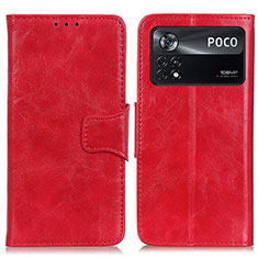 Coque Portefeuille Livre Cuir Etui Clapet M02L pour Xiaomi Poco X4 Pro 5G Rouge