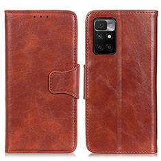 Coque Portefeuille Livre Cuir Etui Clapet M02L pour Xiaomi Redmi 10 4G Marron