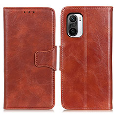 Coque Portefeuille Livre Cuir Etui Clapet M02L pour Xiaomi Redmi K40 5G Marron